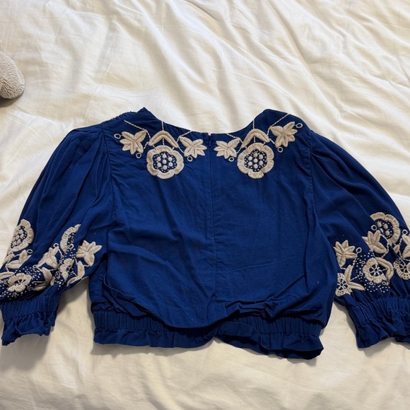 Sea New York Navy Blue Embroidered Blouse Manuela - Picture 4 of 4